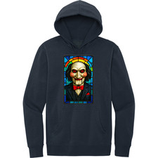 NEW Art Society STAINED GLASS JIGSAW NEW NAVY Hoodie SMALL-4XLARGE MADE IN USA