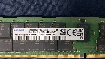 SAMSUNG M393A8G40BB4-CWE  64GB 3200 MHz 2Rx4 PC4-3200AA Server RAM  USA Only