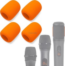 4-Pack Orange Mic Cover for JBL Wireless Two Microphone System, PartyBox Mic