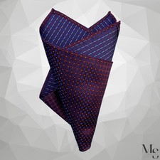 AMAZING Burgundy Geometric Micro Fiber Pocket Square SQR 9.75" EX COND