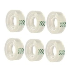 6 Rolls Transparent Tape Refills Rolls, Clear Tape, 3/4 x 1000 in, 1 in Core