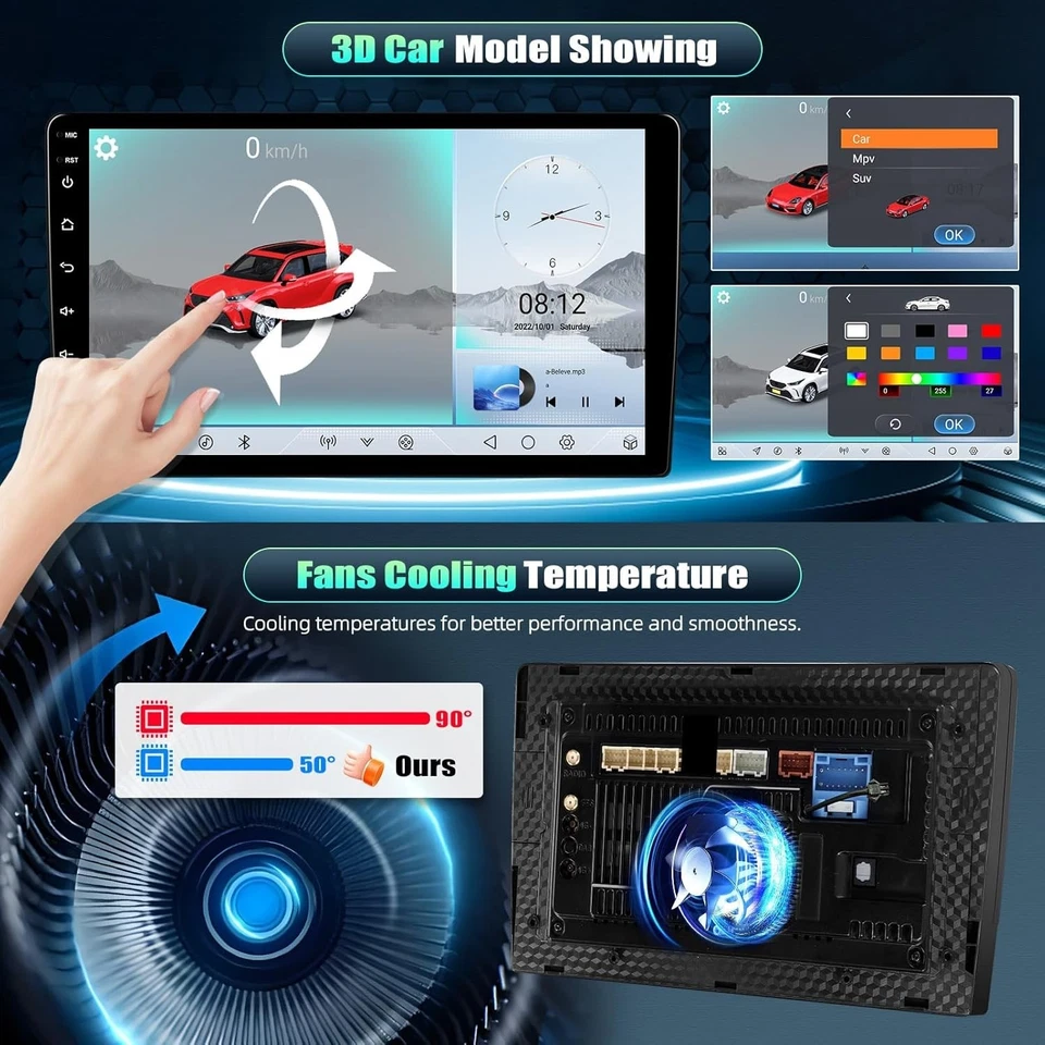 CAMECHO Qualcomm 8-Cœur 4+64G Android 15 DSP Autoradio pour Porsche Cayenne 2002 - Photo 4/4