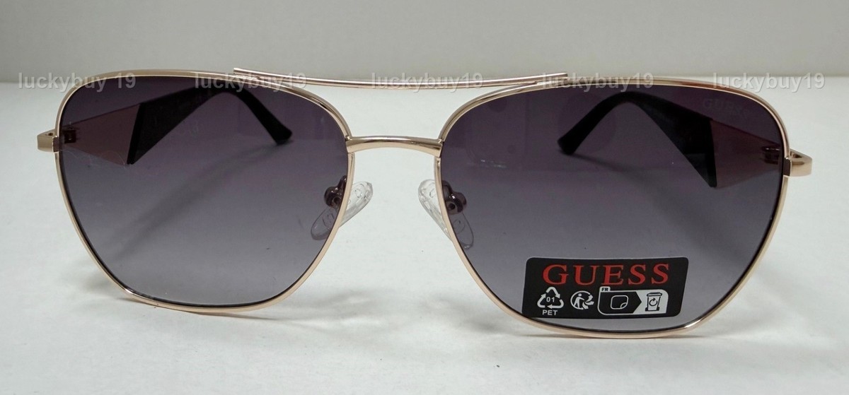 New GUESS Double Bridge Aviator Sunglasses GO00081 Classic Black Lens Gold Guess Men Classic Gold-Tone Navigator Sunglasses GU00054-33A  main image 3