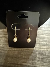 Faux Pearl Dangle Earrings