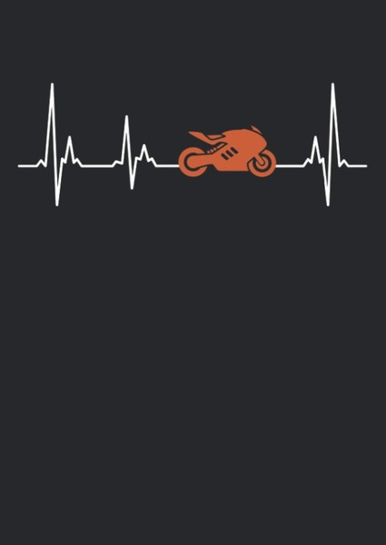 Titel: Notizbuch A4 Punkte Softcover: Motorradfahrer Herzschlag Ekg-image
