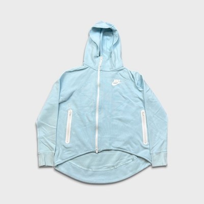 Nike Sportswear Hoodie Womens Small Blue Tech Fleece Full Zip Hooded Sweatshirt