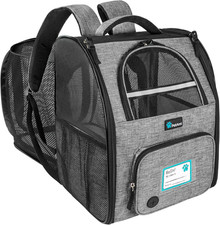 Expandable Dog Backpack Carrier for Cats Pets, Breathable Cat Carrier Backpack