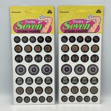 Vintage Twin Seven Prismatic Halloween Stickers Scary Eyes Two Packs 1990s 1980s