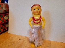 NICE VINTAGE CELLULOID WIND UP YELLOW HULA DANCER made in OCCUPIED Japan