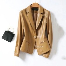 Women Casual Office Blazer Suit Jacket Coat Slim Single Buckle Outerwear Coat