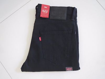 Levi's 522 Men's Jet Black Slim Taper Fit Stretch Jeans Size: 29 x 32 | eBay