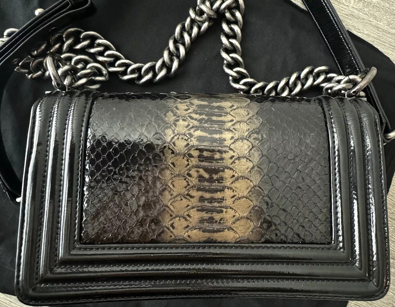 Authentic✨CHANEL BOY Flap Bag Python Small, Limit… - image 3