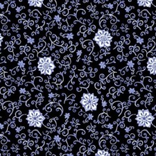Benartex A Painted Garden Ceramic Pottery Black 44" Cotton Fabric by the Yard