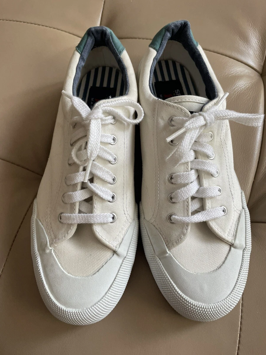 Sperry Top Sider Womens Seacoast Canvas Sneakers Shoes Off White