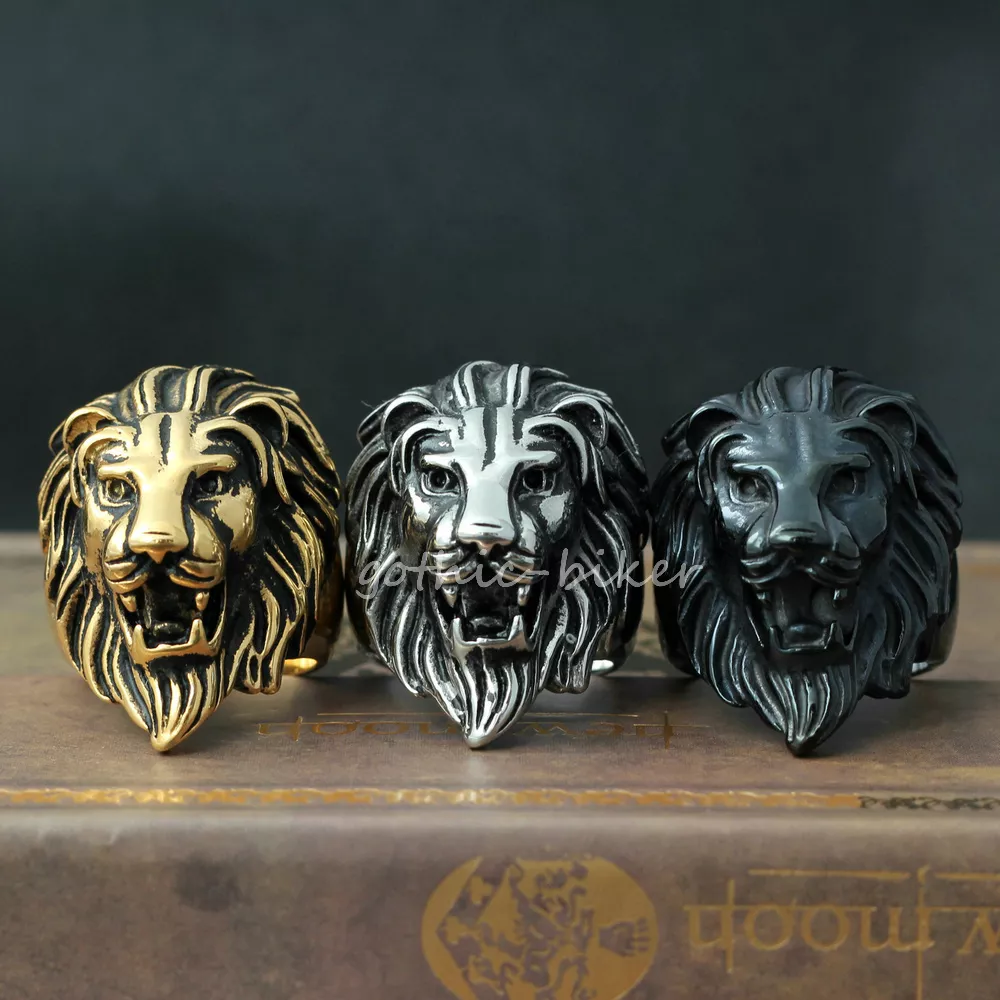 Lion Ring Solid 925 Sterling Silver Lion Head Ring Men Women Unisex Li –  Blue Apple Jewelry