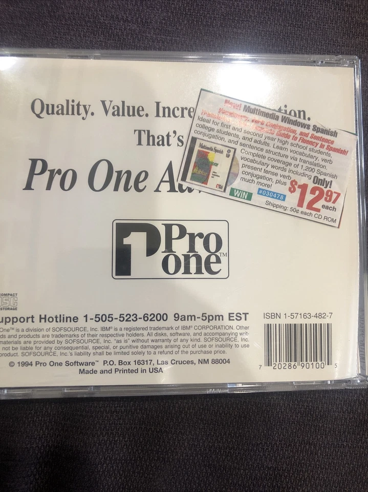 1994 Pro One Software Windows Multimedia Spanish  - Image 4 of 4