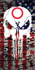 Corn Hole Board Wrap - Punisher American Flag Cornhole Skin Set