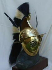 Halloween Murmillo Gladiador Gladiador Medieval Siglo XIV Casco de Combate de Latón