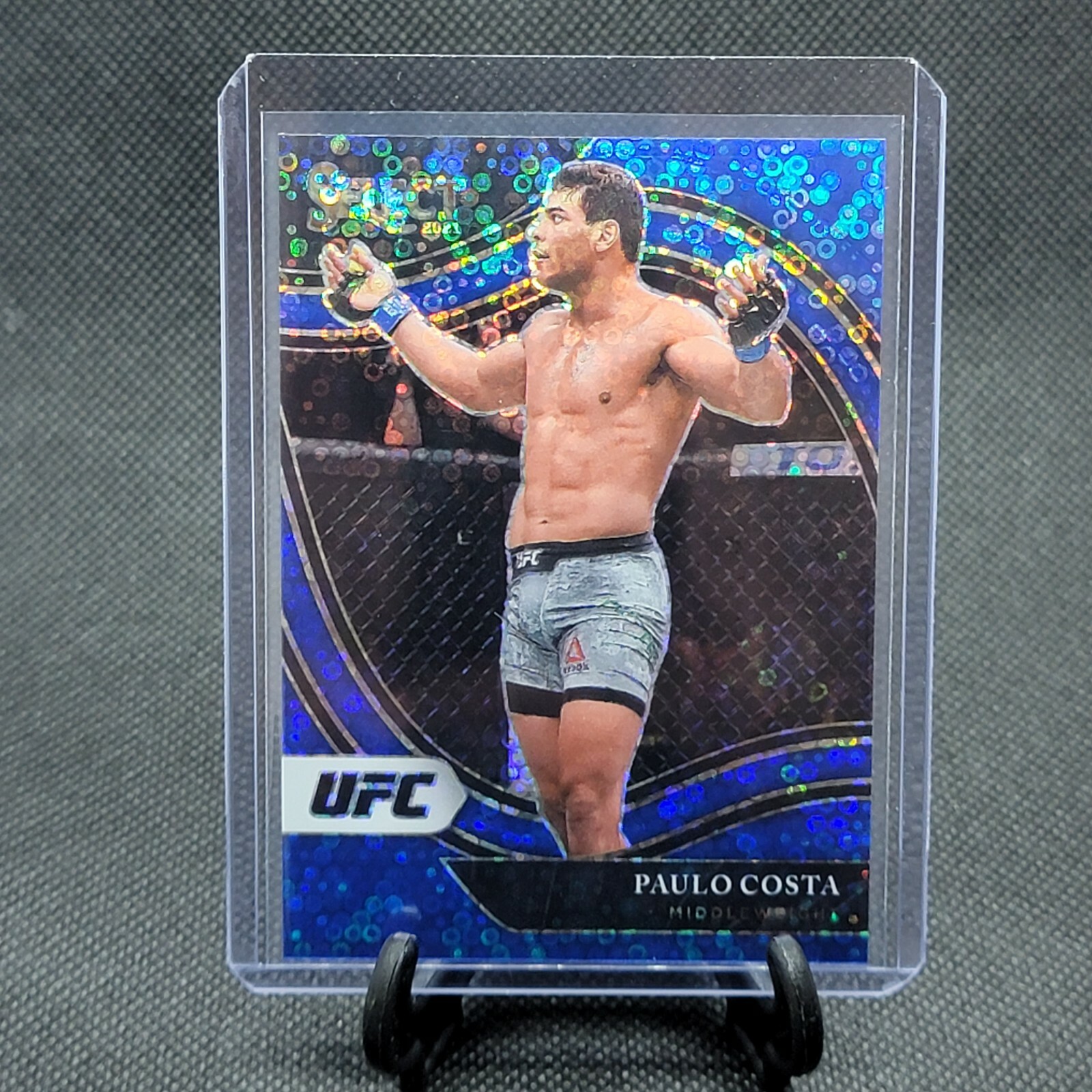 2021 Select PAULO COSTA #232 OCTAGONSIDE BLUE DISCO PRIZM SSP #/99 Middleweight