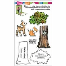 STAMPENDOUS Clear Stamps  Cutting Dies - In The Woods - Deer, Fox, Tree, Owl  