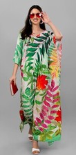 Women Boho Kaftan Kimono Maxi Dress Beach Holiday Caftan Loose Sundress Long