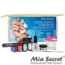MIA SECRET CLEAR ACRYLIC POWDER PROFESSIONAL FULL NAIL KIT - 9PCS