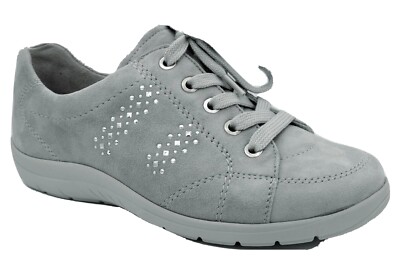Damenschuhe Semler Naturläufer  Schnürer Leder hellgrau Weite K  Neu 264/5
