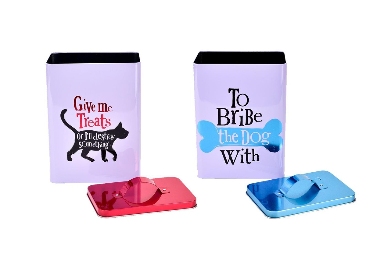 Pet Treats Tin Dog Cat Brigthside Novelty Gift Food Storage Tins