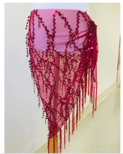 Belly Dance Sequin Hip Scarf Skirt Sarong Costume Gypsy Beaded Performance Belt