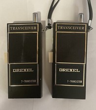 Pair Drexel 7-Transistor Transceiver with Cases - Working