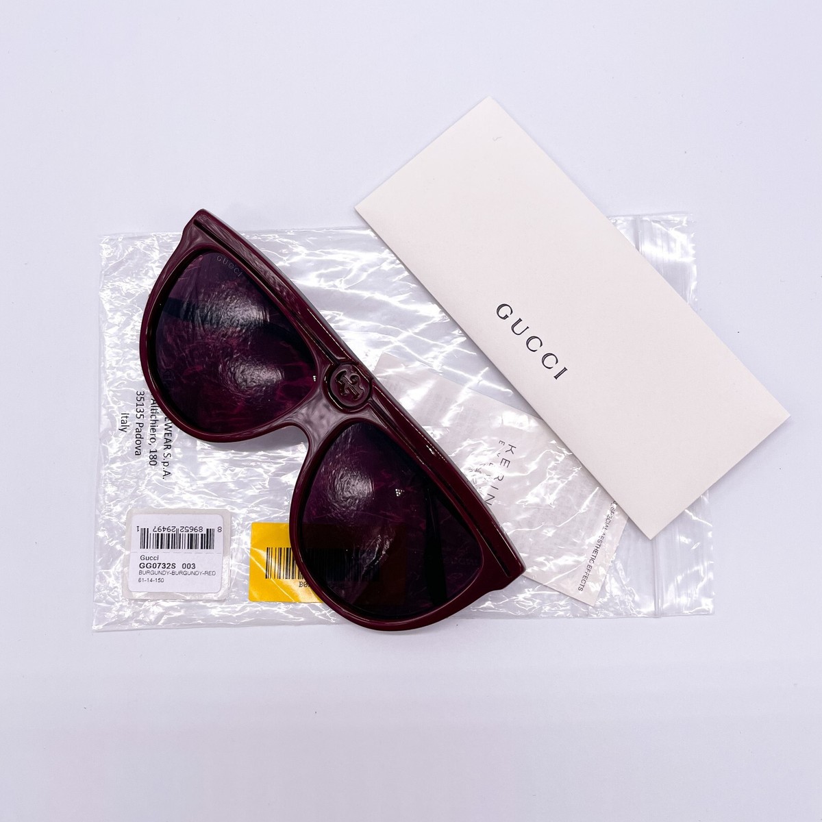 Gucci GG0732S 003 Burgundy Shield Sunglasses Authentic NEW NEW GUCCI SUNGLASSES GG0732S 003 UNISEX SHIELD BURGUNDY  main image 4