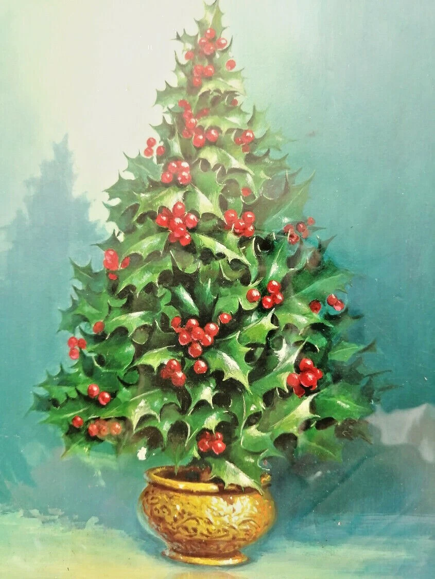 Vintage Christmas Tree Drawing