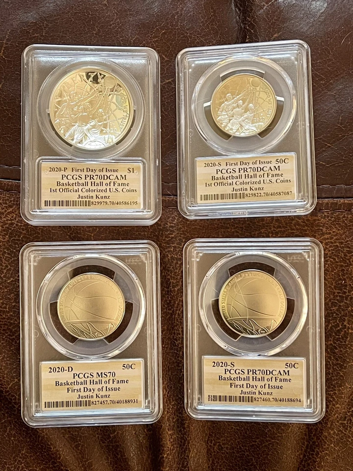 2020 P D S & S FDOI JUSTIN KUNZ sign USA Basketball HOF Coins PCGS MS70 PR70DCAM - Image 2 of 2