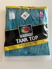 90s NOS Fruit of the Loom Tank Top SEALED Blank Tee FOTL 1998 Deadstock XL VTG