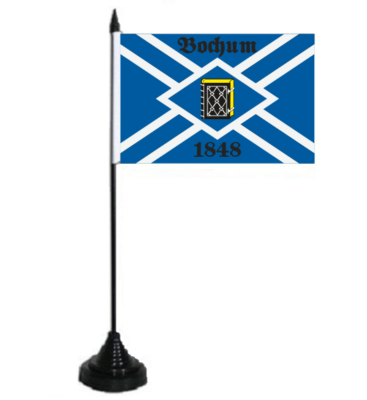 U24 Tischflagge Bochum Tradition 1848 – 10x15 Cm Fahne Auf Schwarzem Kunststoff-Ständer