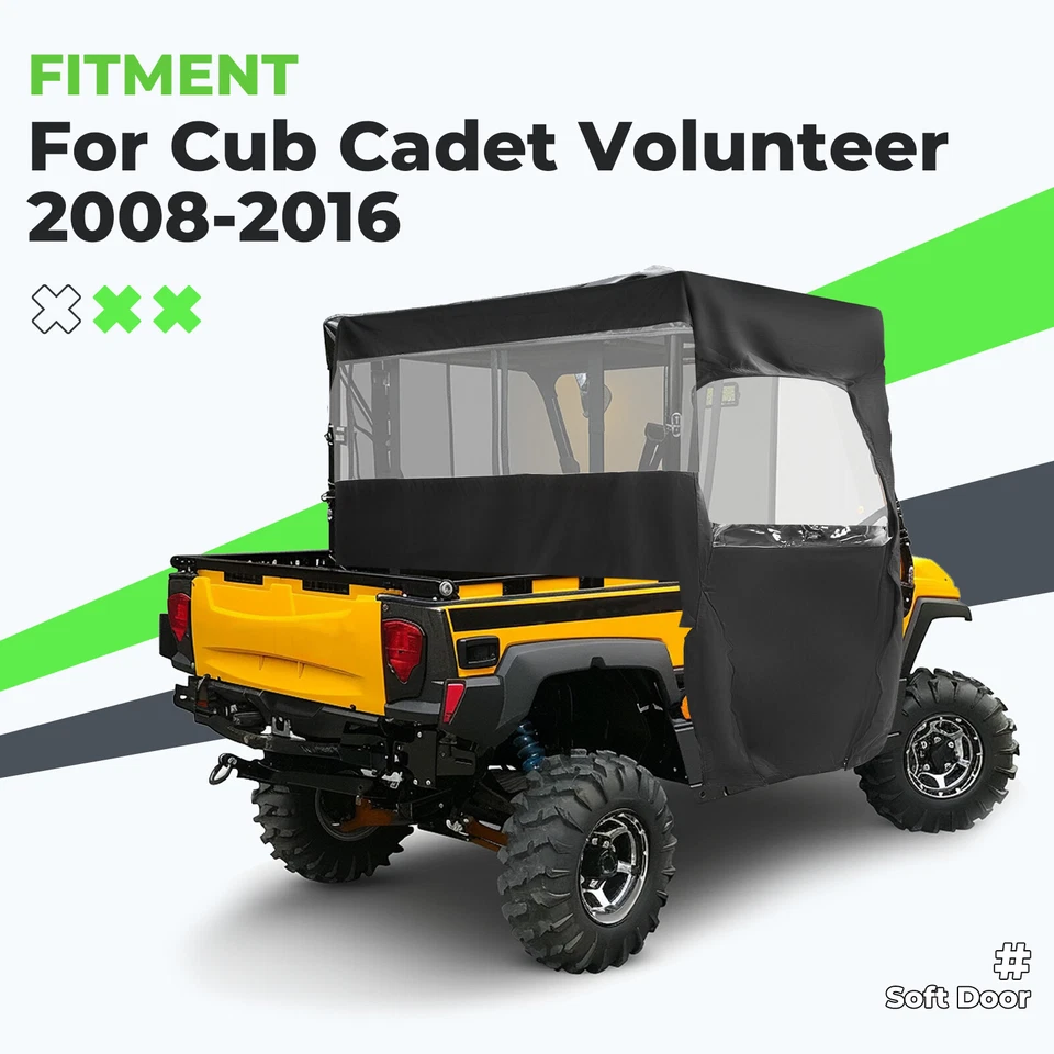 Soft Door Full Cabin Cab Enclosure For Cub Cadet Volunteer 2008-2016 UV Protect Foto 3 de 4