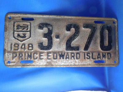 PRINCE EDWARD ISLAND LICENSE PLATE 1948 3270 VINTAGE CANADA CAR GARAGE