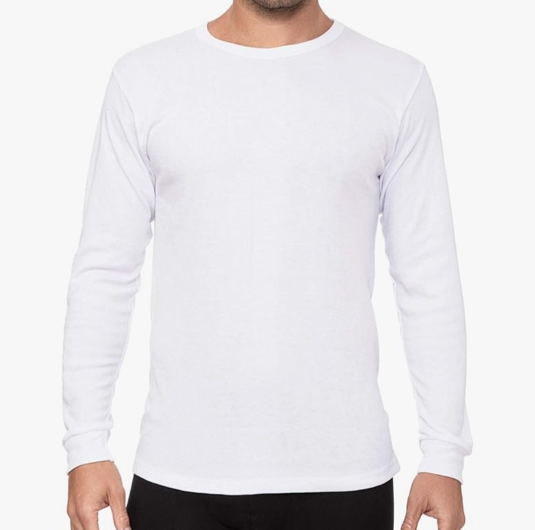 3 Camisetas Manga Larga Hombre Ropa Interior Camiseta Térmica 100% ALGODÓN
