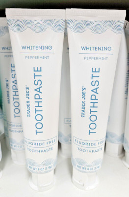 Trader Joe's Whitening Peppermint Fluoride Free Toothpaste 6oz 170g (2 ...
