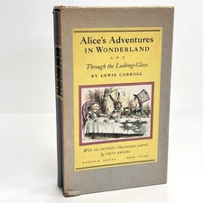 Alices Adventures in Wonderland and Through the Looking Glass 1946 Book Set
