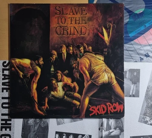 EX / Skid Row - Slave to the Grind [ 1991 Korea Orig 1st LP Vinyl ] 4p w/Insert