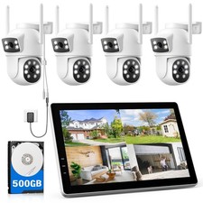 Zestaw kamer monitorujących 4MP Zewnętrzna sieć Wi-Fi z monitorem 10'' NVR 4X Kamery 500GB HDD