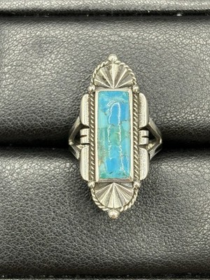 Neuzustand Sterling Silber Art Deco Türkis Ring Größe 7 925 E4