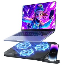 Laptop Cooling Pad with 3 Quiet Fans, 5-Level Height Adjustable Ergonomic Sta...