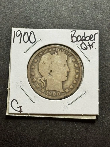 1900 P Barber Silver Quarter Nice G+ Good U.S. 25c Type Coin (Raw18229)