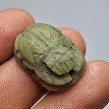 Wonderful Old Egyptian Jasper Stone Intaglio Scarab Seal stamp Bead Amulet 