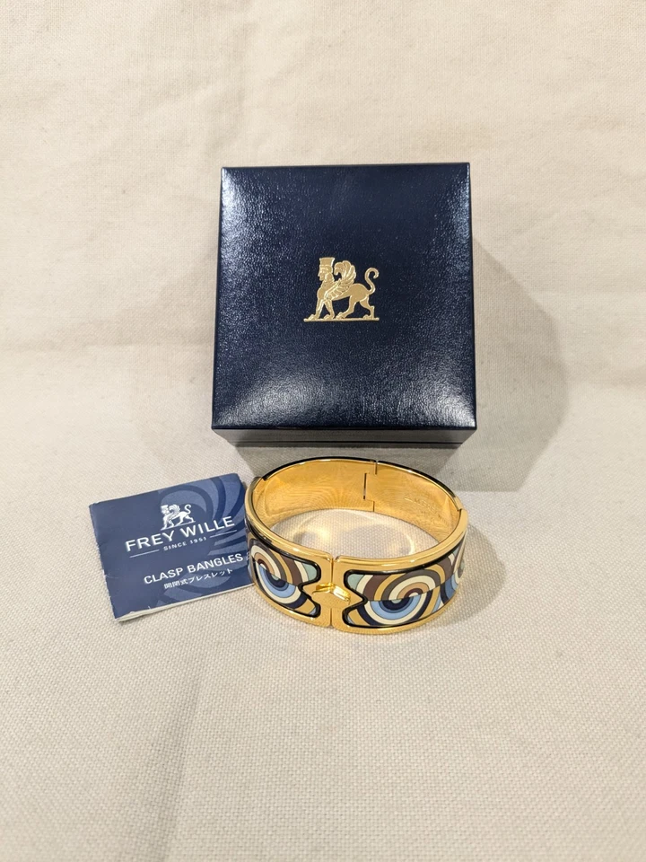 Brazalete con bisagras esmaltado Michaela Frey Wille patrón "Central Park" Foto 3 de 4