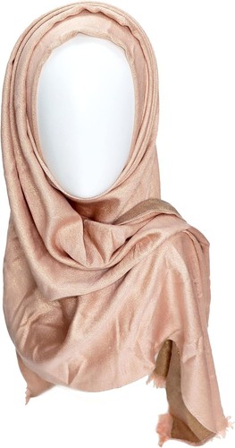 Gragengs Women's Sparkling Metallic Pashmina Shawls and Wraps Long Rose Gold - Picture 5 of 6