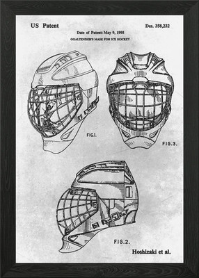 No265 Maske Eishockey gerahmtes Wandbild Poster Leinwanddruck Bild