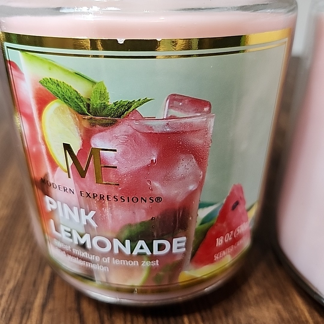 1-Modern Expressions Candle Guava & Mandarin & 1-Pink Lemonade- 18oz Ea